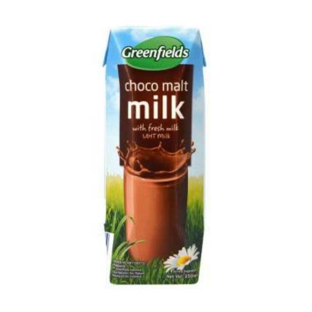 GREENFIELDS 250ML CHOCO MALT, FUUL CREAM, STRAWBERRY SUSU UHT