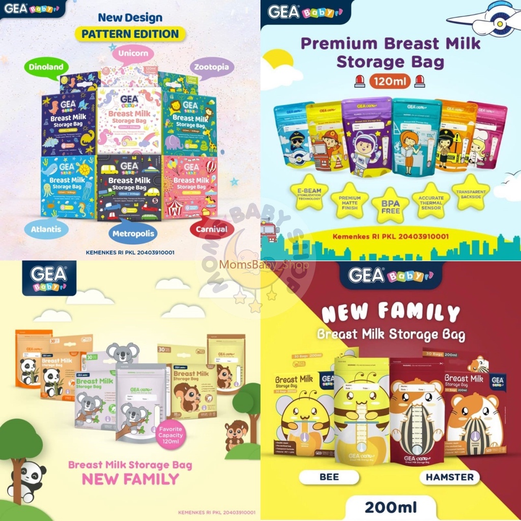 MOMS_ [BPOM] GEA BABY /Gabag Kantong Asi 120ml &amp; 200ml / Breast Milk Bag isi 30