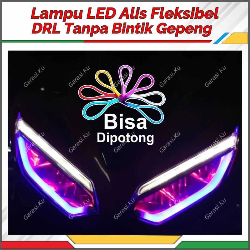 LAMPU LED NEON ALIS DRL STRIP TIDAK BINTIK HALUS 30CM PREMIUM SOFT UNTUK VARIO BEAT SUPRA X PCX NMAX