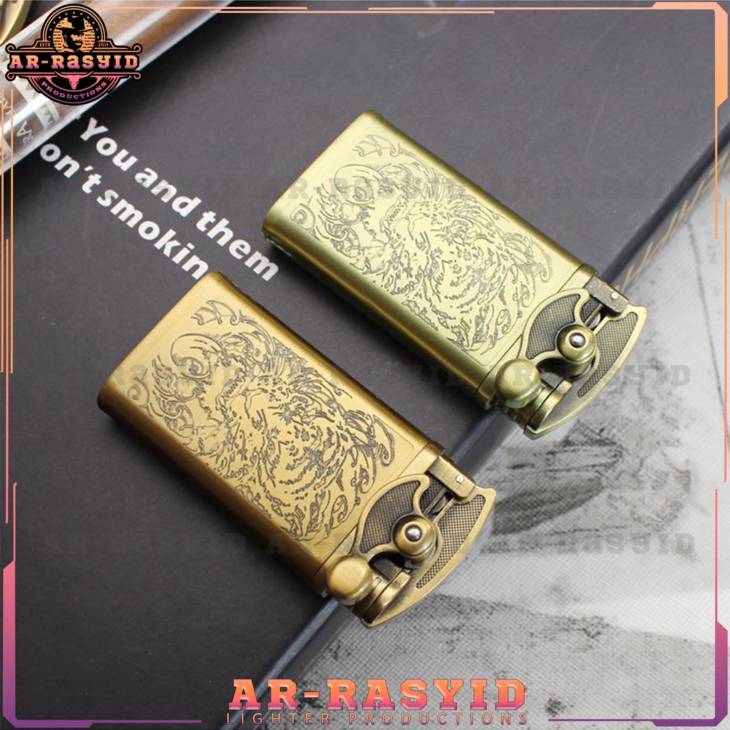 BISA COD! Korek Api Las Gas Gold Rocker lighter HP 140-8