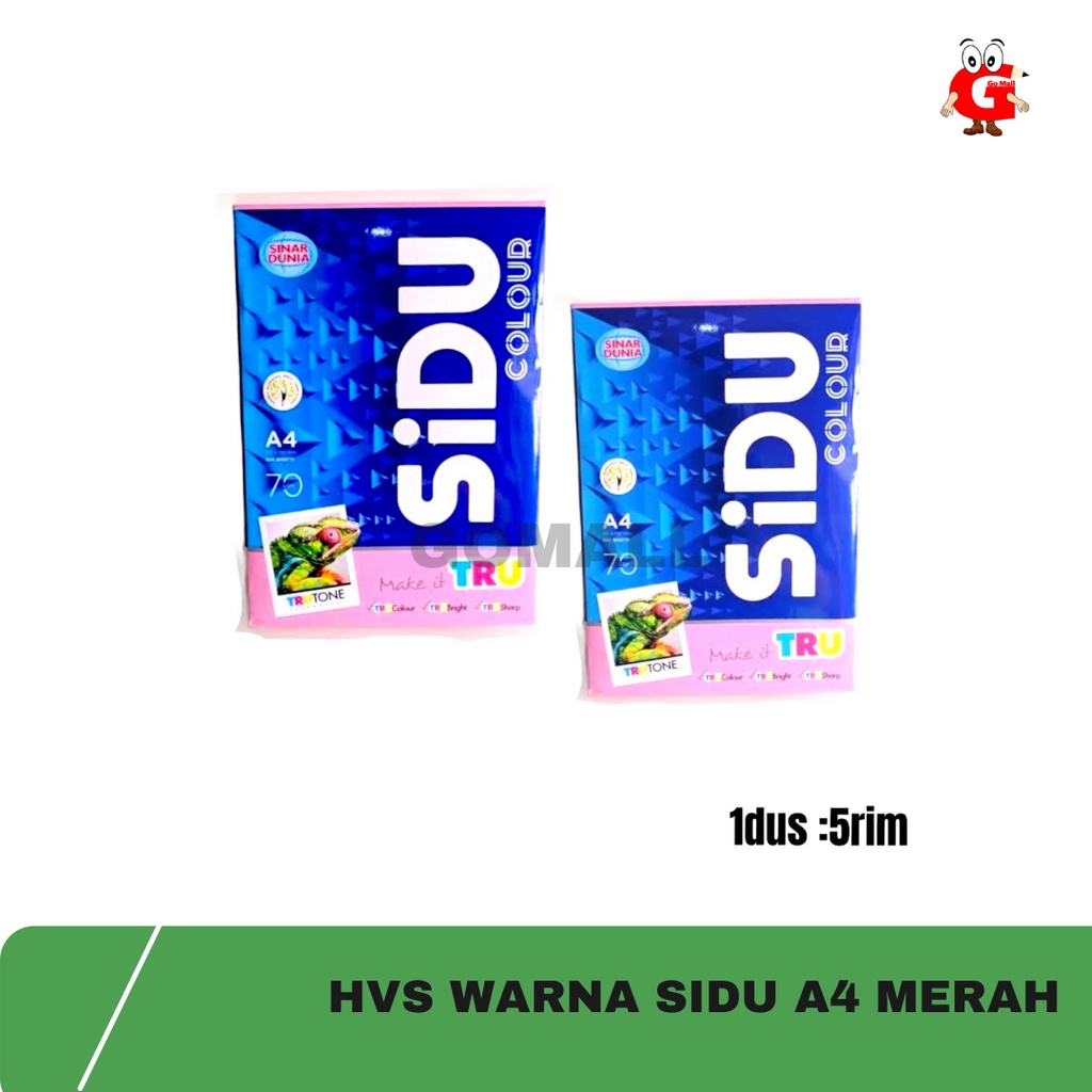 

Kertas HVS SIDU A4 Warna Merah / Kertas HVS Warna