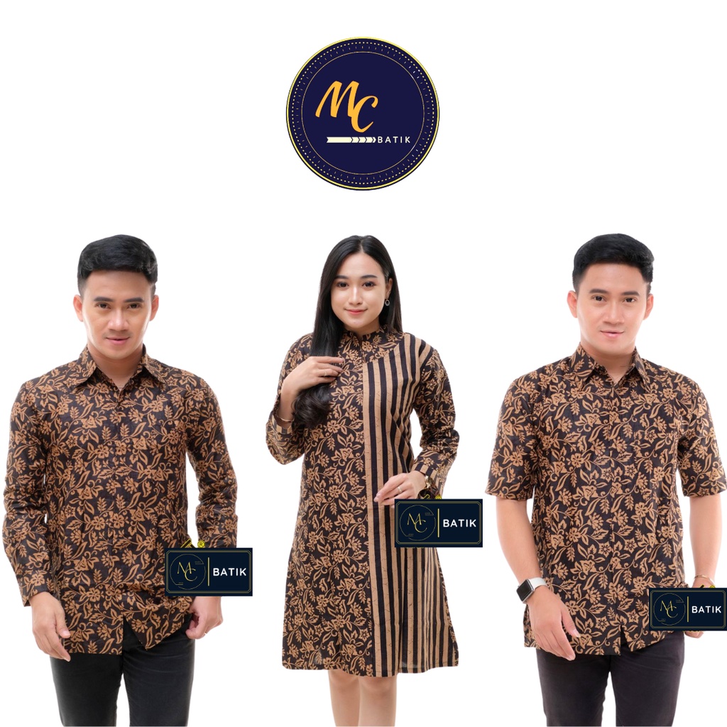 MC Batik - Baju Batik Couple Batik Couple Tunik Kimono Coklatan M L XL XXL Jumbo