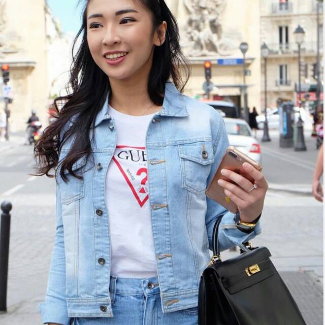 Jaket jeans zara basic casual