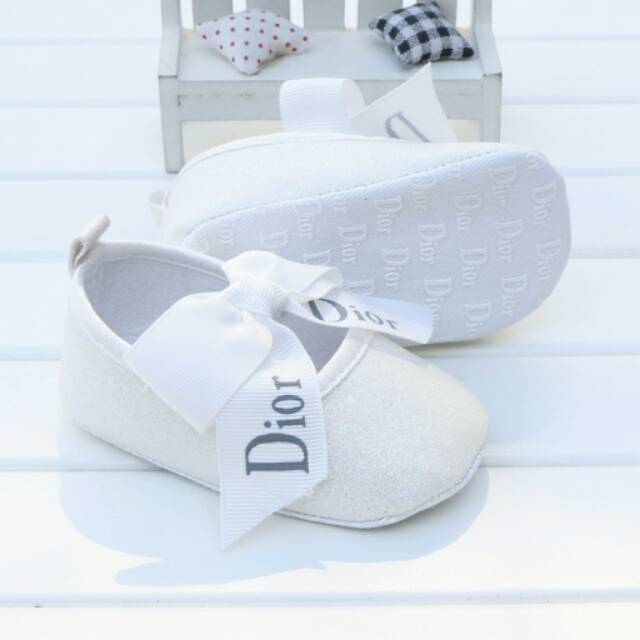 Prewalker Shoes White Bow Dior