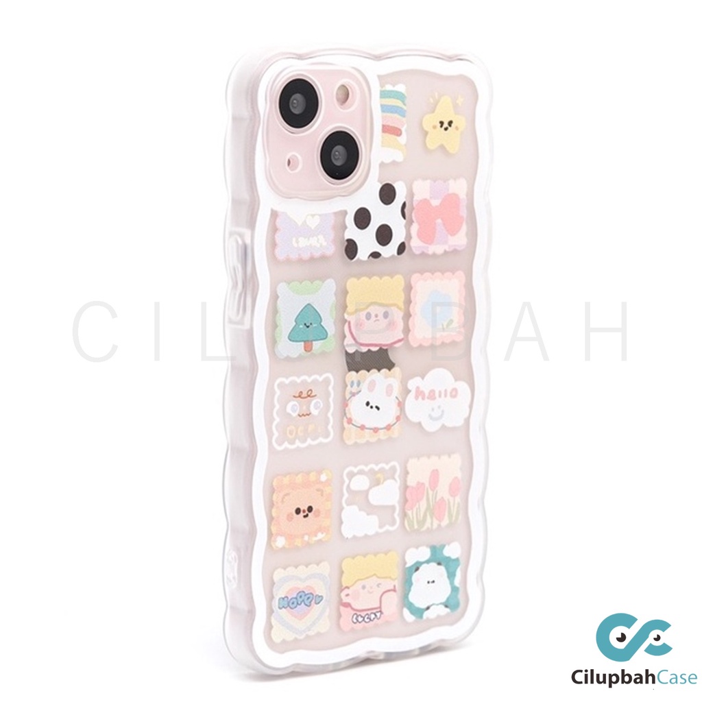 Clear Soft Case Stiker Rubiks Wavy Side Full Lens Cover iPhone 7 8 + SE 2020 X Xs Xr 11 12 13 Mini Pro Max