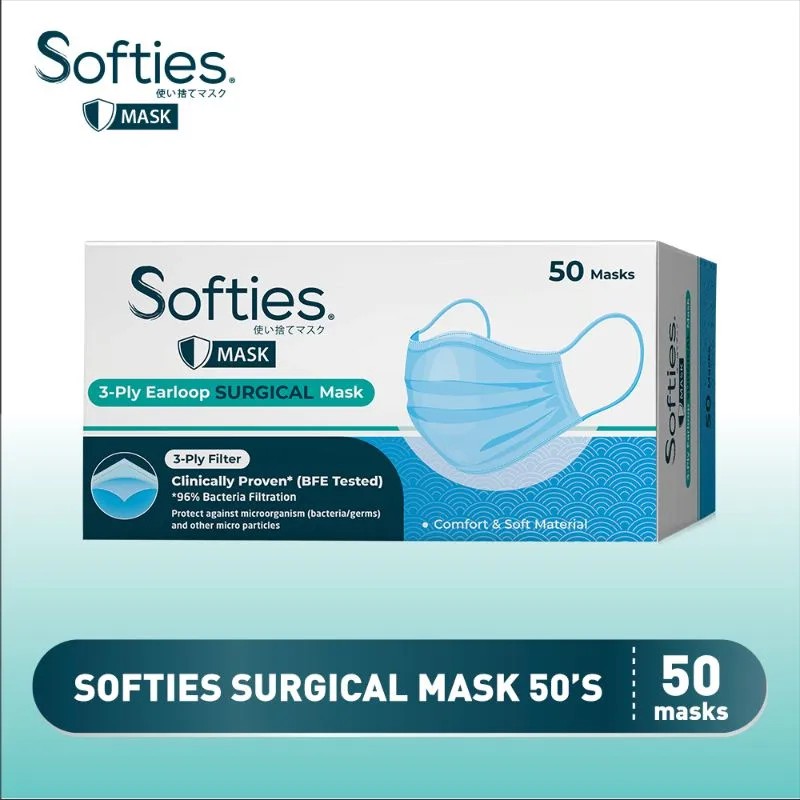 Softies Surgical Mask Masker [3 Ply/ 50 pcs]