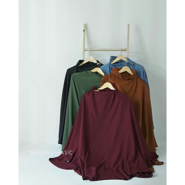 (SOLD) Preloved French Khimar Instan Softpad FK hitam by Muslimahbasic