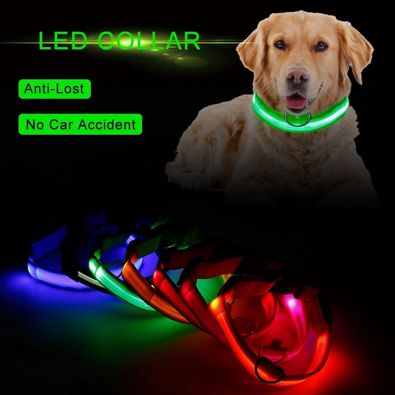 ★〓YUFeiPet〓★ LED Dog Collar, Night Flashing Nylon Webbing Dog Collar  Pet Light Collar Dog Collar Cat Collar Pet Supplies