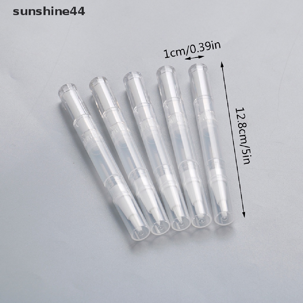 Sunshine 5pcs Pen Putar Kosong 3ml Dengan Brush Untuk Lip Balm / Kosmetik / Makeup / Travel