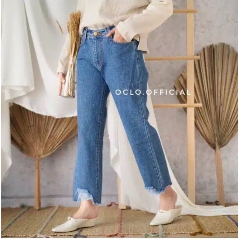 Celana Boyfriend Rumbai Jeans Tebal