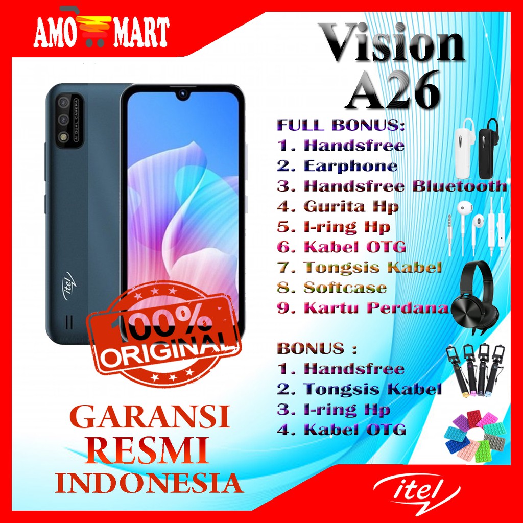 HP BARU INFINIX iTEL A26 RAM 2/32 GB NEW100% ORI GRS RESMI INDONESIA TERMURAH