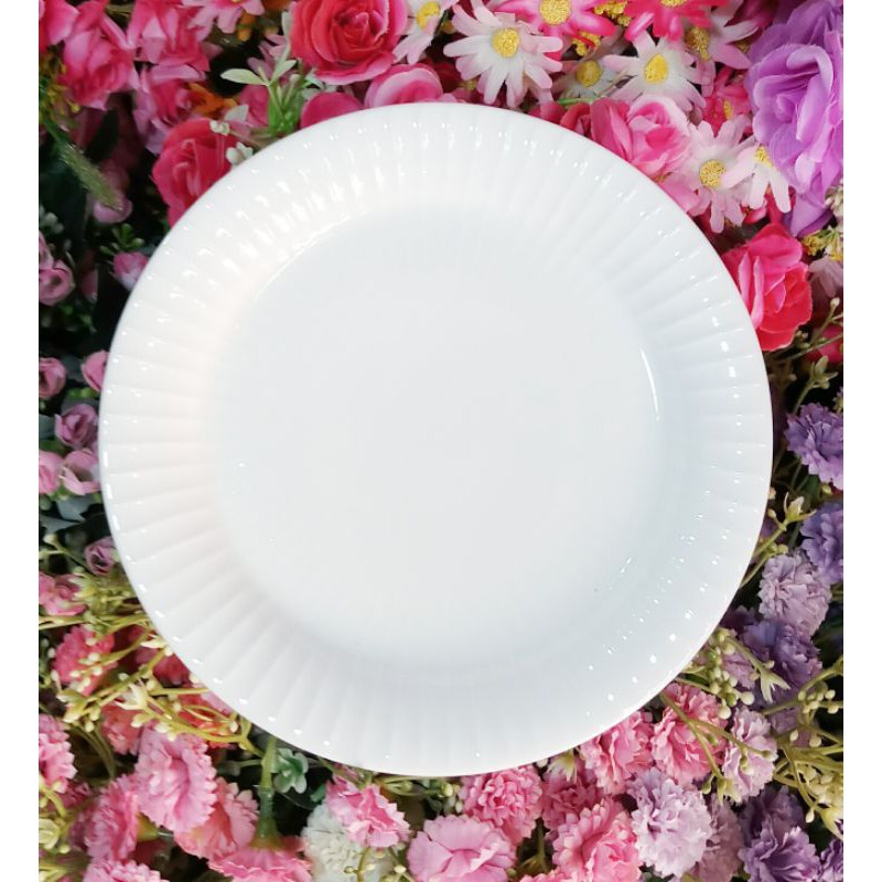 piring kue keramik unik motif ukir bisa dimicrowave/ piring buah keramik/ piring keramik