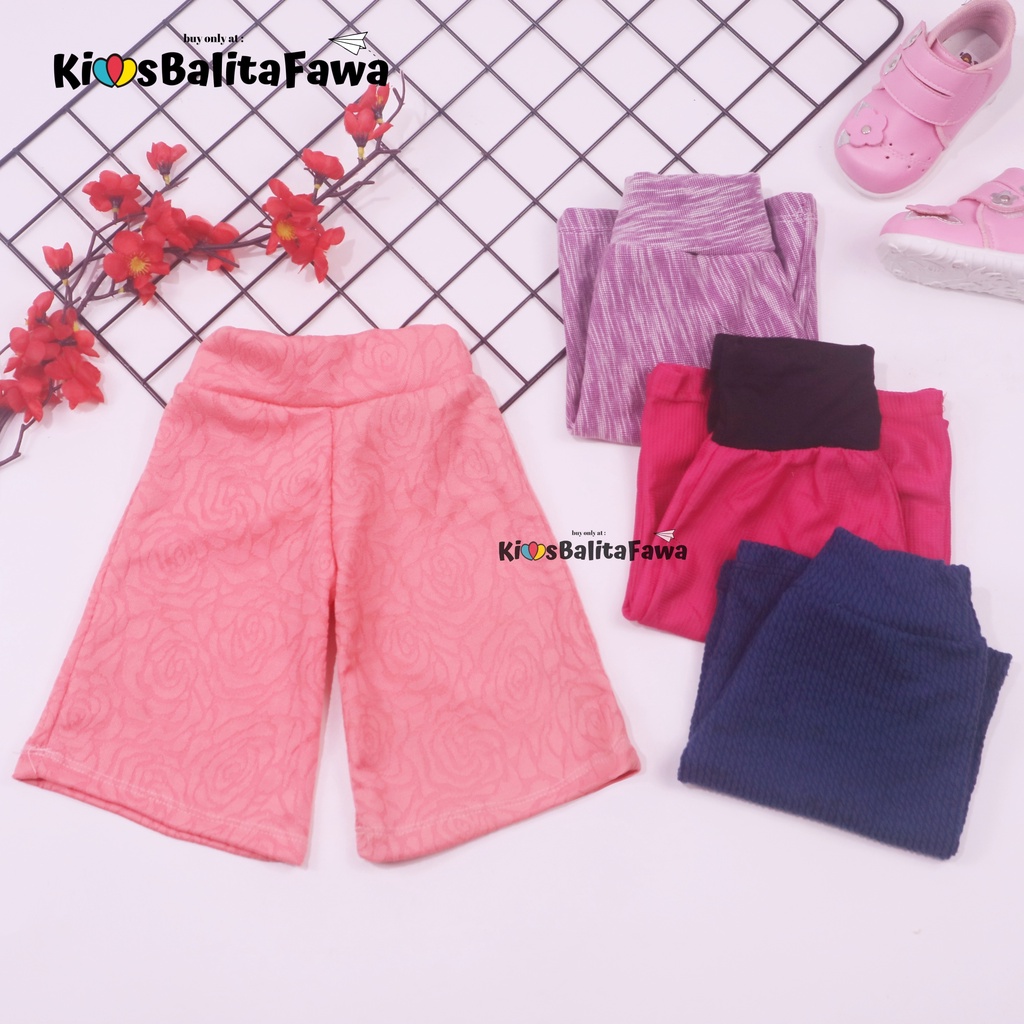 Kulot Polos Anak Uk. 7-8 th / Celana Pendek 3/4 Celana Motif Kulot Pants Celana Anak Perempuan Murah