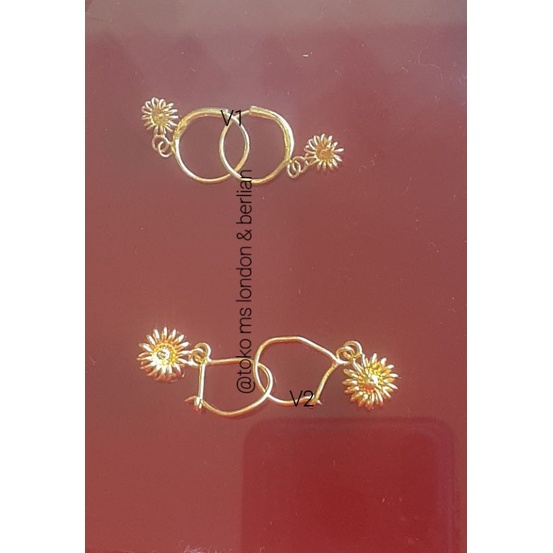 Anting Emas 24K. kadar 99,99%.