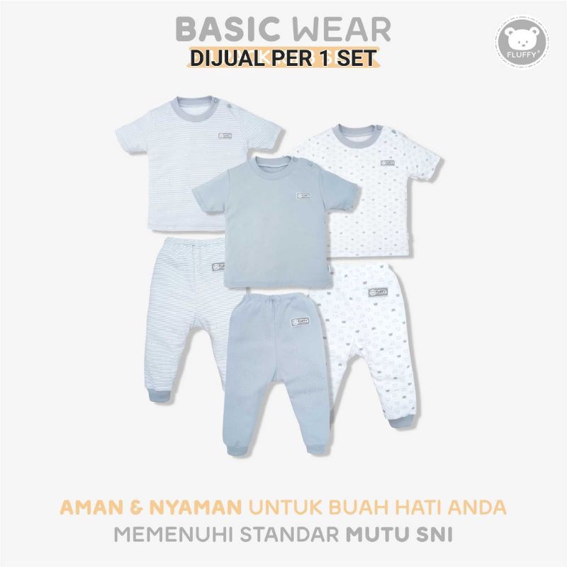 FLUFFY - SETELAN PENDEK CELANA PANJANG FLUFFY - BAJU TIDUR ANAK - BAJU ANAK - BAJU BAYI FLUFFY