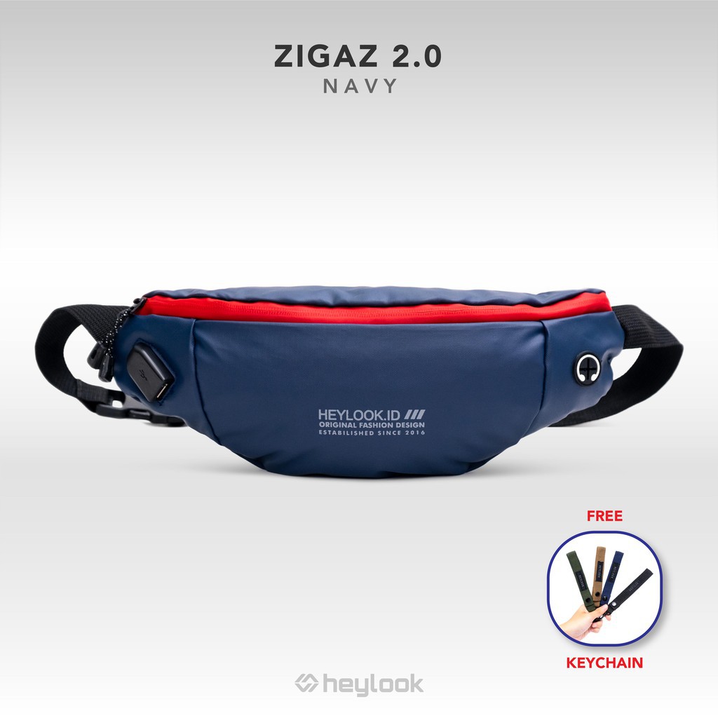 [BISA COD] WAISTBAG Tas Selempang ZIGAZ NEW Pria Wanita Trendy Waterproof Anti Air