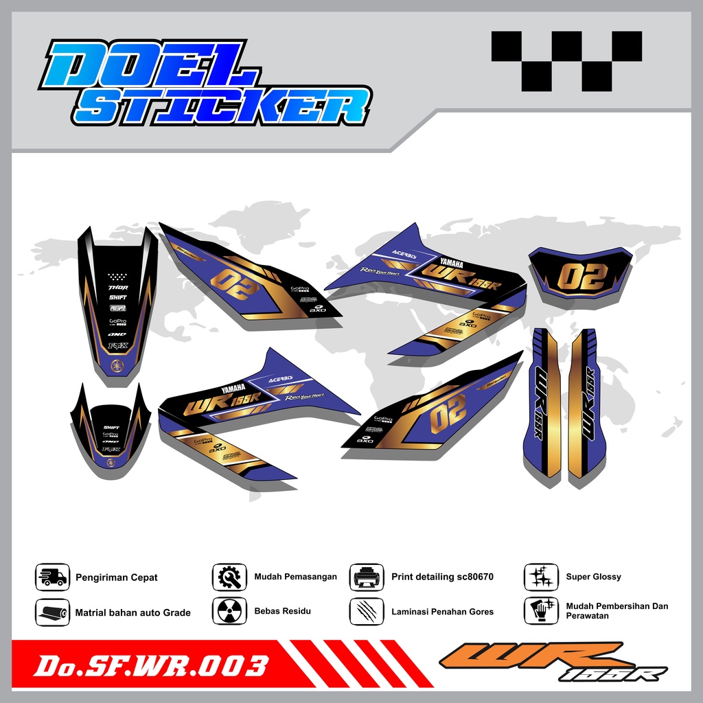 STICKER STRIPING WR 155 - STICKER STRIPING LIST VARIASI HOLOGRAM , CROME WR 155 DOEL 003