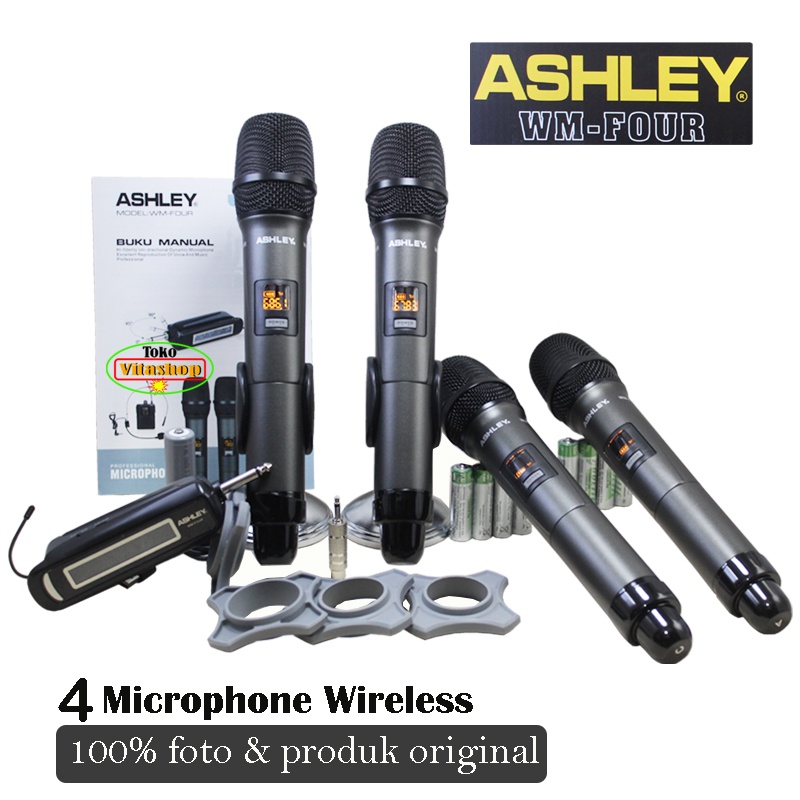 Microphone Ashley Mic Wireless WM Four Microphone 4 Handle Mik Werles Original