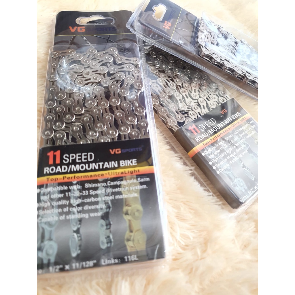 Rantai Sepeda VG Sport Sports 11 Speed S Silver Putih Bicycle Chain Half Hollow