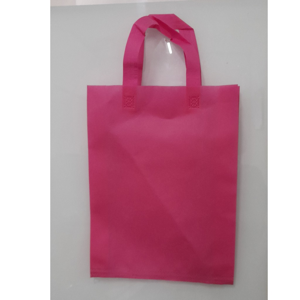 

(Lusin) as Press Spunbound Tali Goodie Bag Tas Belanja Warna Pink 30 cm x 40 cm