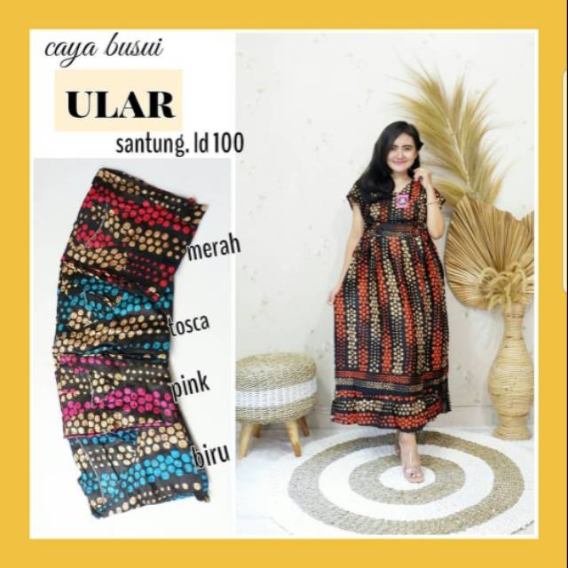 DASTER PANJANG SEMATA KAKI - DRESS CAYA MOTIF ULAR