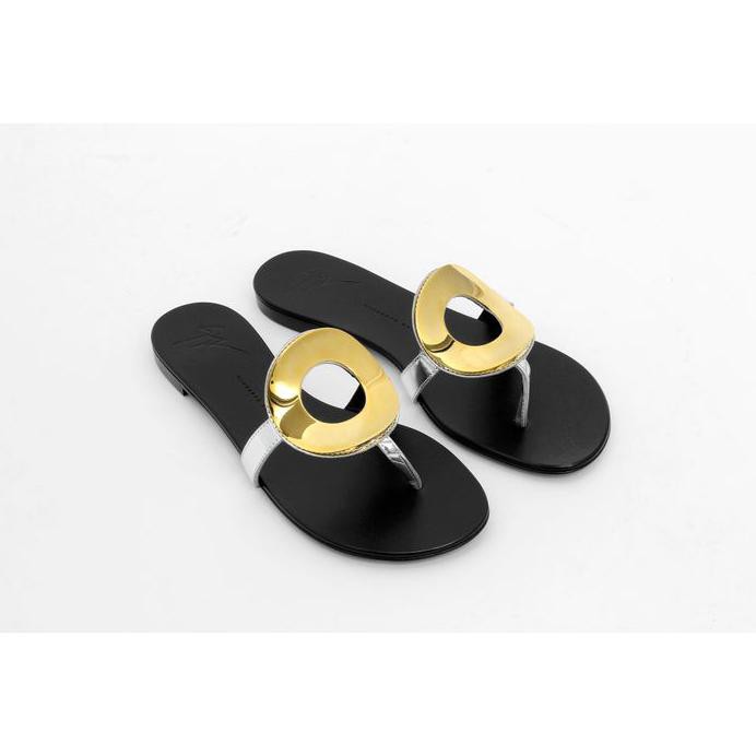 GIUSEPPE ZANOTTI SANDAL IN BLACK/GOLD 2171725