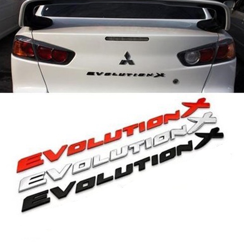 1pc Stiker Emblem Logo Evolusi X Bahan ABS Untuk Bagasi Belakang Mobil MITSUBISHI EVOLUTION X