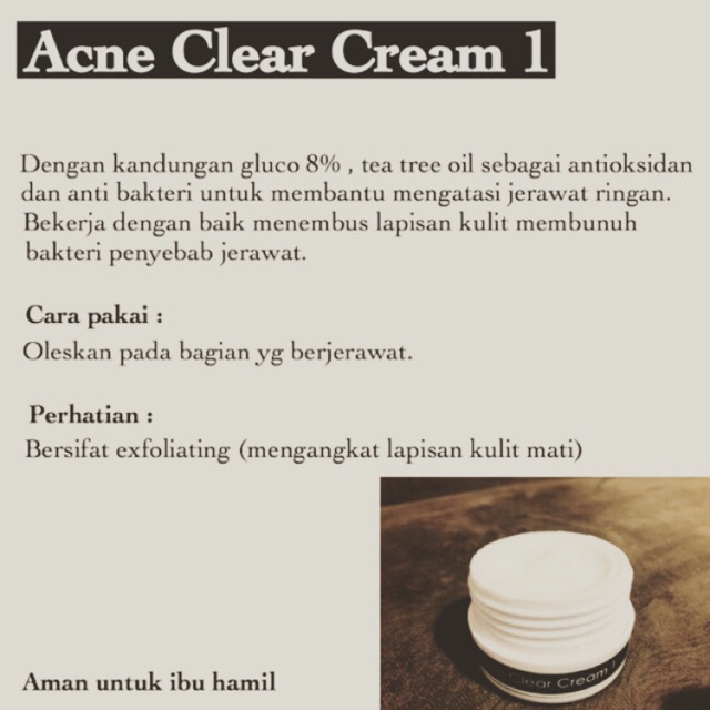 CREAM ACNE CLEAR KRIM JERAWAT AMPUH BPOM BRUNTUSAN KRIM DOKTER HALAL PRIA WANITA AMAN BUMIL BUSUI