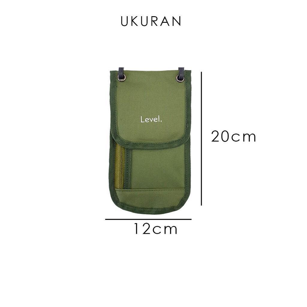 New Hanging Wallet L E V E L.TM  Dompet Gantung tali Layard Untuk HP Ada Mika Transparant Di Belakang