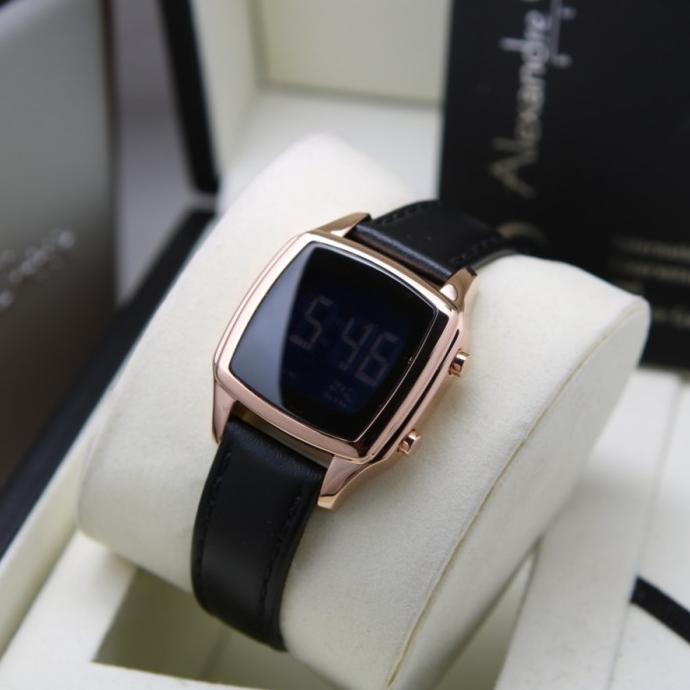 JAM TANGAN ALEXANDRE CHRISTIE WANITA DIGITAL KULIT AC9355 AC 9355 ORI barang ada