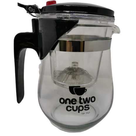 One Two Cups Teko Pitcher Teh Chinese Teapot Maker 500ml / Teko Teh Dengan Saringan Kaca Estetik Tahan Panas / Infuser Teapot Teko Kaca Dual Fungsi / Pitcher Teh Poci Chinese Filter Saringan Stainless Steel / Teko Kaca Bening Air Minum Kotak Murah Origina