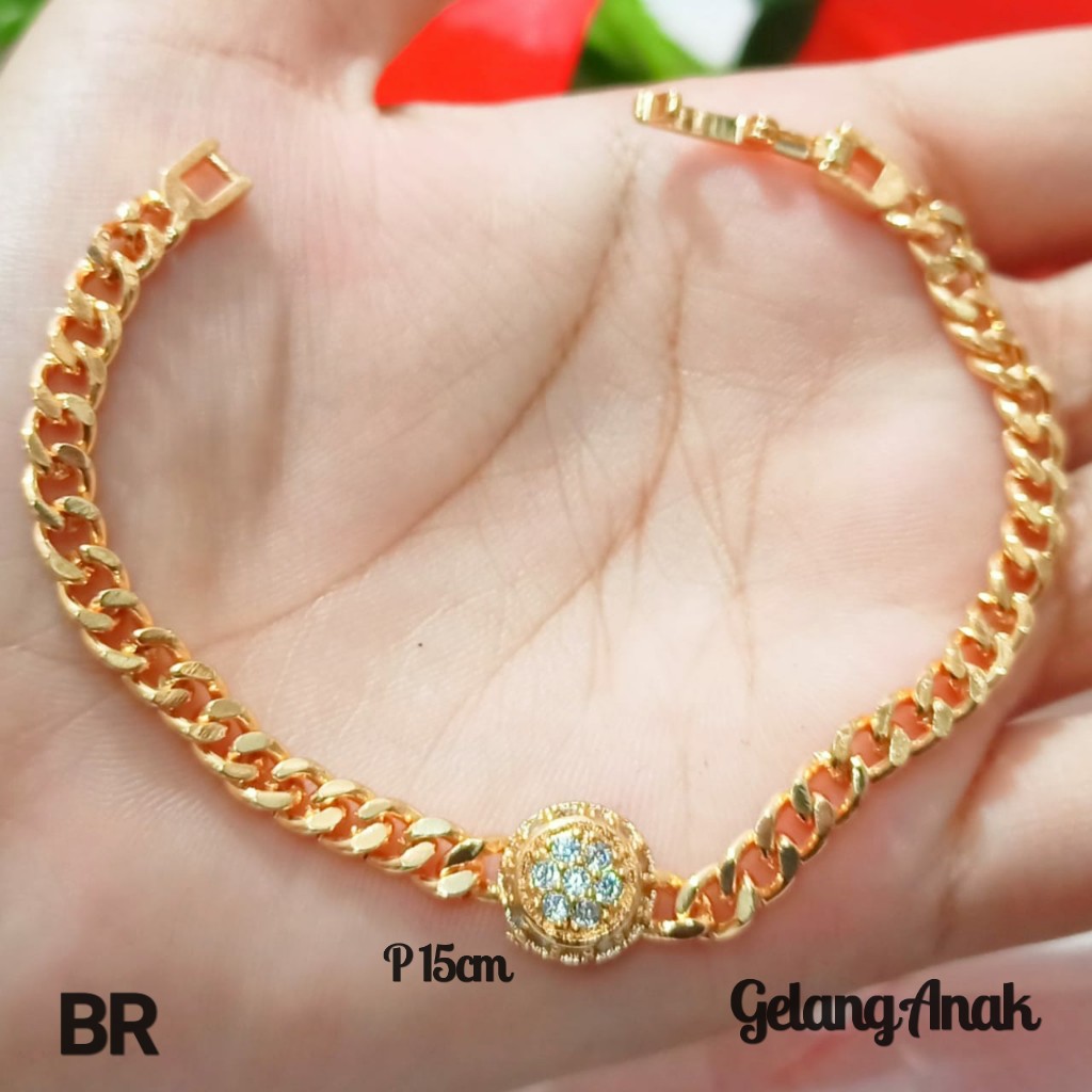 Gelang Anak TITANIUM Rantai Mata Varian Model Perhiasan Anak ABG cantik (COD)