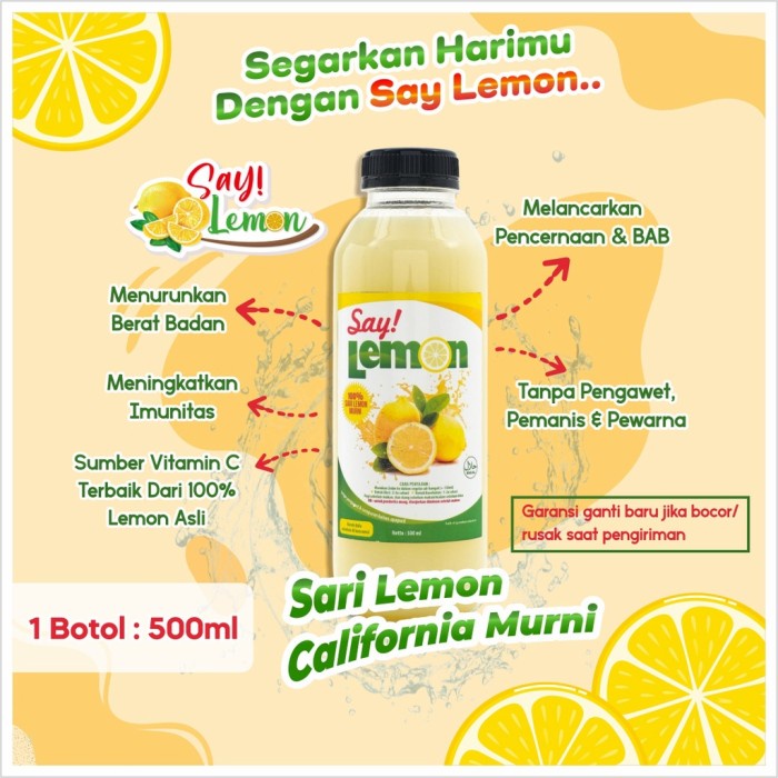 

(BISA COD) Sari Lemon ASLI 500ML - Air Lemon Murni 100% Untuk Diet dan Daya Tahan