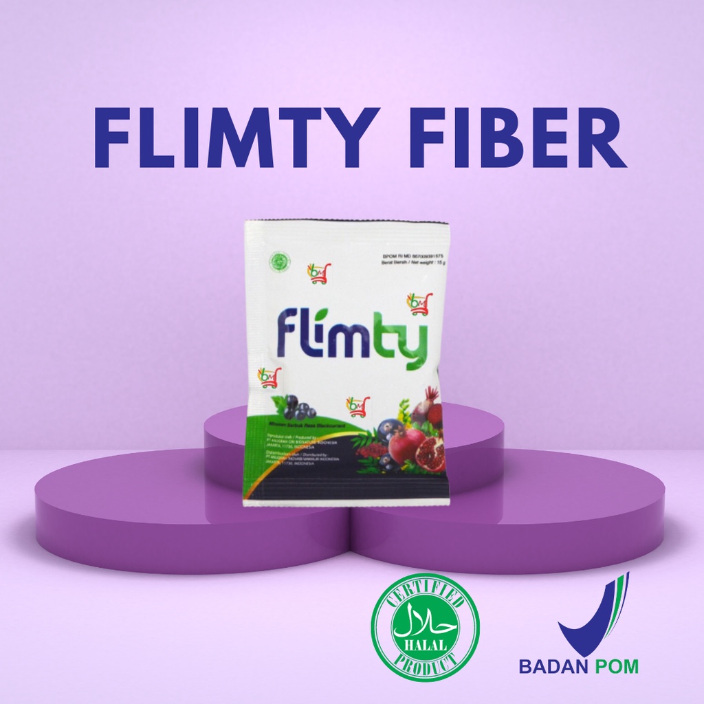 Flimty Fiber Obat Pelangsing Original Diet Detox 1 Sachet Halal BPOM