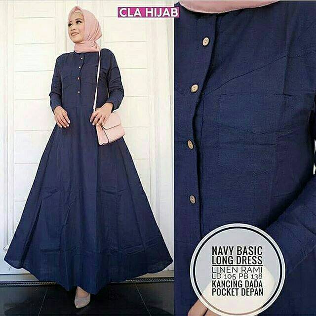 Basic Long Dress DRESS MUSLIM, baju wanita, baju gamis, dress, gamis, Baju gamis, fashion wanita,