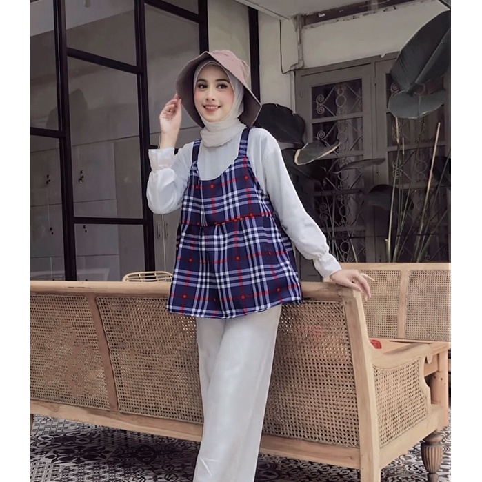 MOLY TOP 2IN1 / BLOUSE FLANEL 2IN1 TERBARU