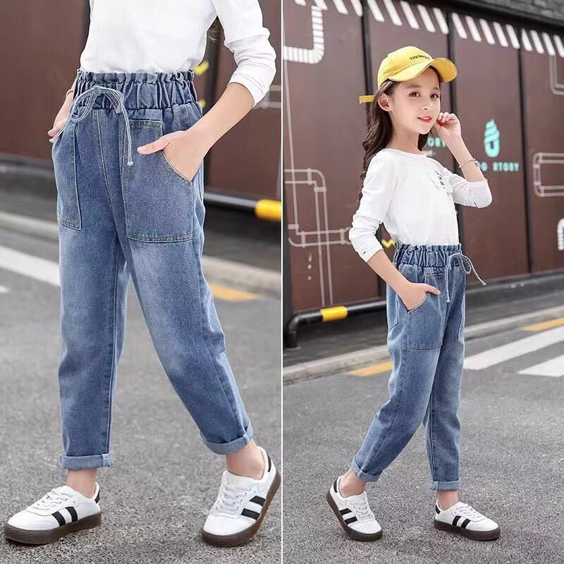 COD Celana Jeans Panjang Denim Anak Perempuan Usia 3-12 Tahun