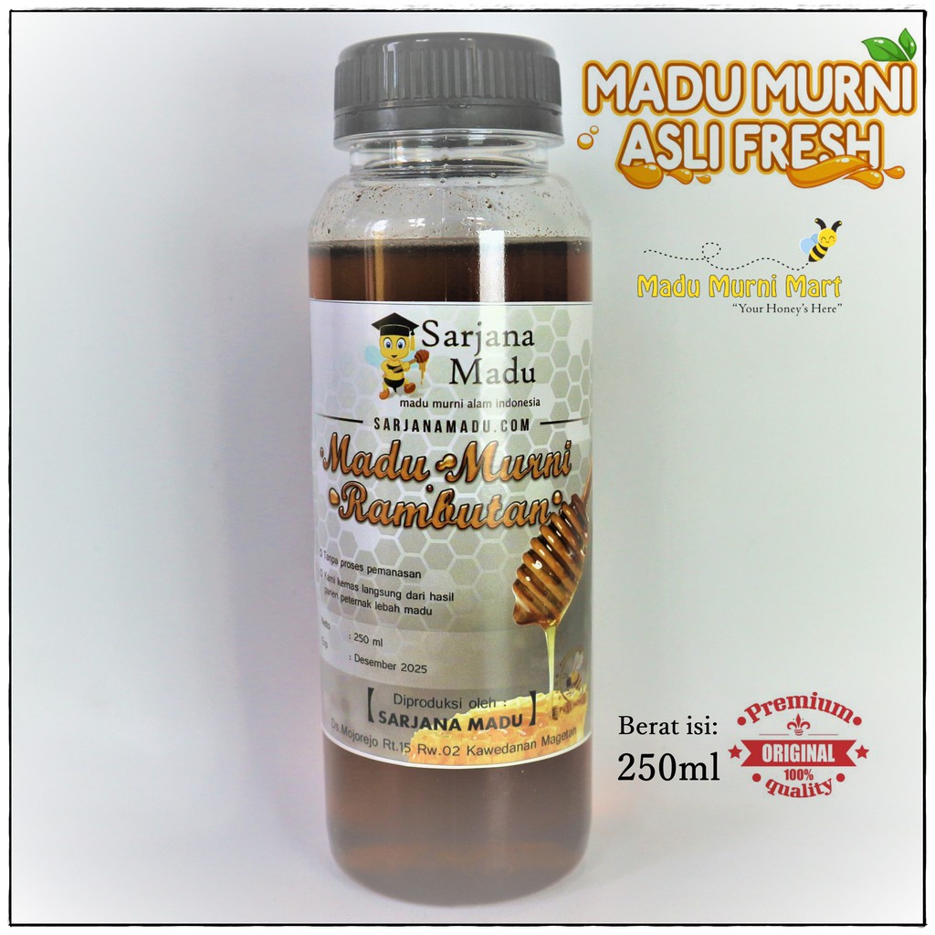 

Madu Murni Rambutan 100% Asli Fresh 250ml