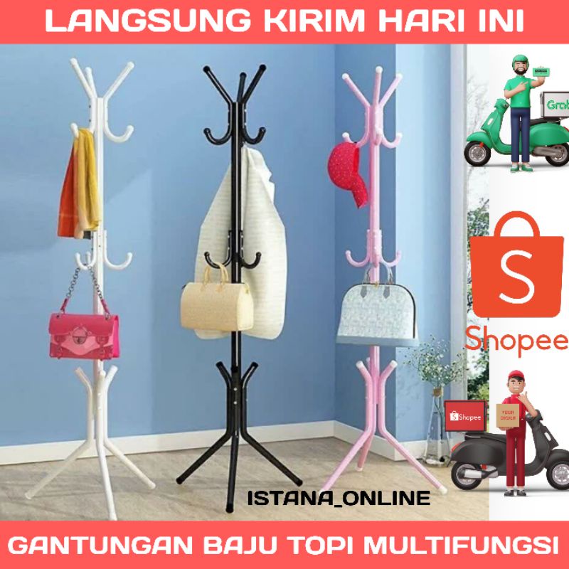 PRODUK NEW TERMURAH Gantungan Baju  Stand Hanger Gantungan Baju Coat Rack Gantungan Tas Dan Topi