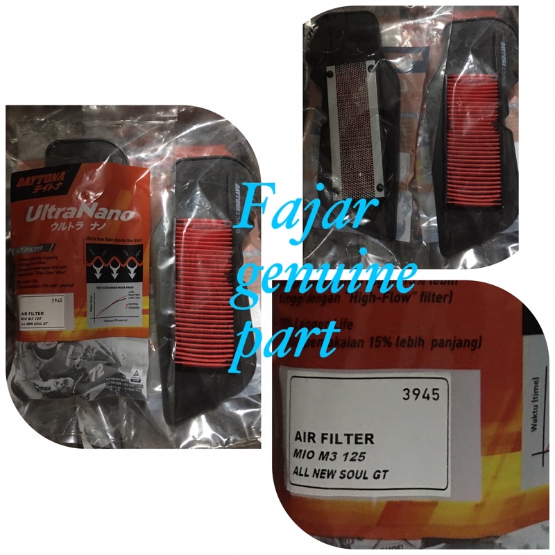 Air filter saringan udara racing daytona filter udara mio m3, mio z 100% original daytona kode 3945