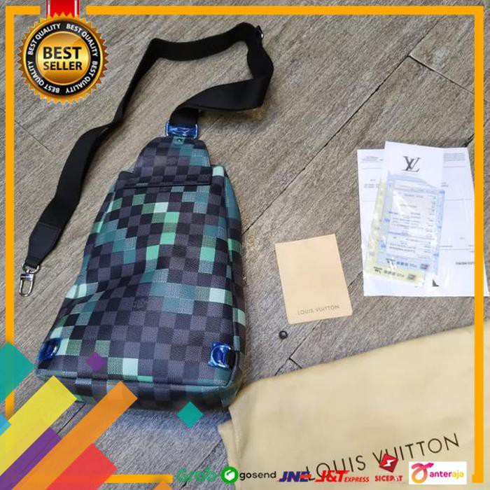HOT SALE.. TAS SELEMPANG LOUIS VUITTON HIJAU KOTAK-KOTAK ..TERBARU