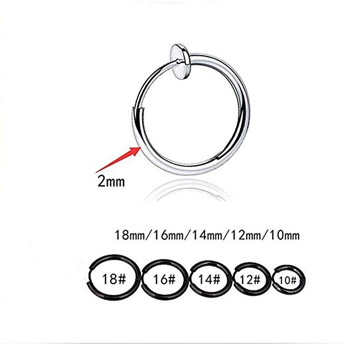 1pair Retractable Earrings No Need Piercing Unisex Classic Hip-hop Hoop Earrings