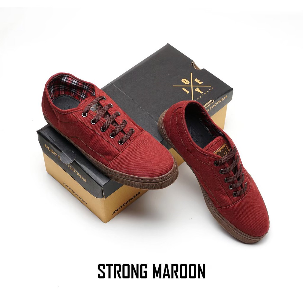 Sepatu Sneakers Joey Footwear Casual Pria Strong Maroon
