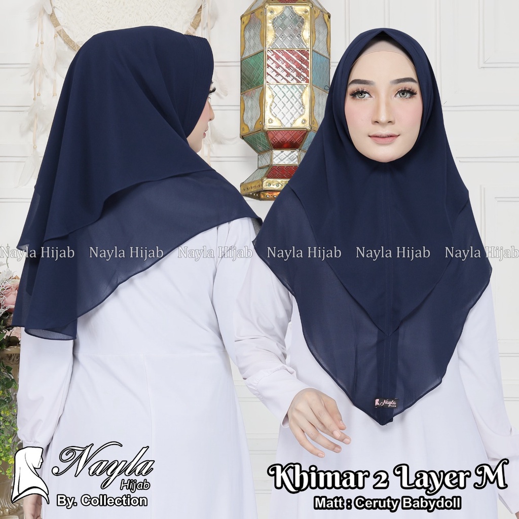 KHIMAR 2 LAYER SIZE M CERUTY BABYDOLL KERUDUNG CERUTY JUMBO ORIGINAL BY NAYLA HIJA'B