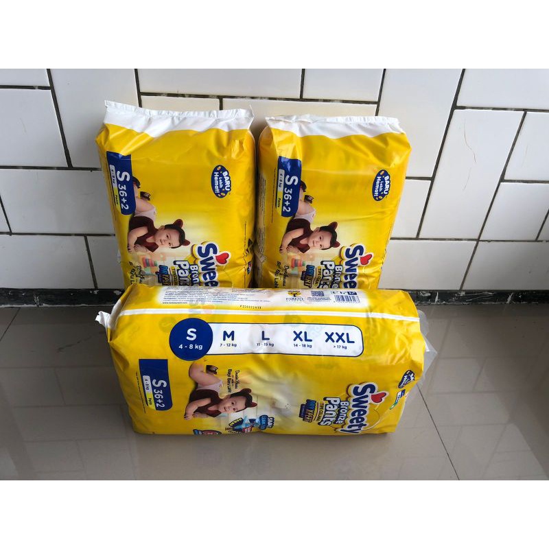 (COD) SWEETY BRONZE PANTS POPOK BAYI PAMPERS SWEETY ANAK BAYI POPOK BAYI Sweety Bronze Pants S36 M34