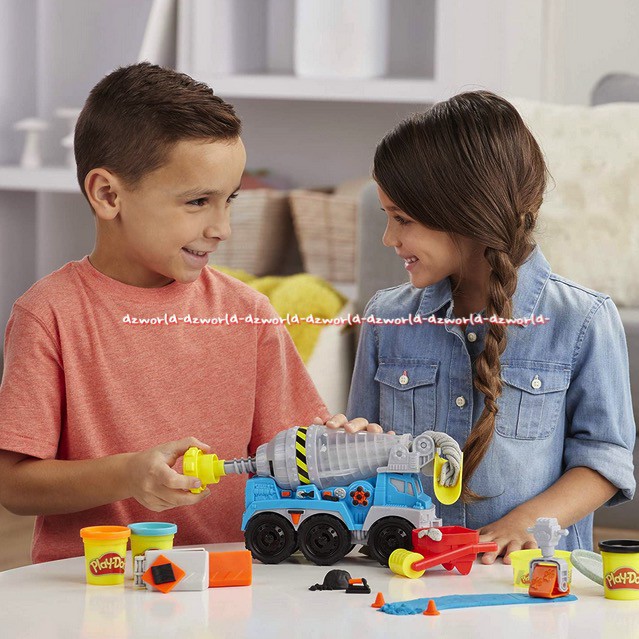 Play-Doh Wheell Cement Truck Mainan PlayDoh Mobil Truk Semen Dengan Cetakan