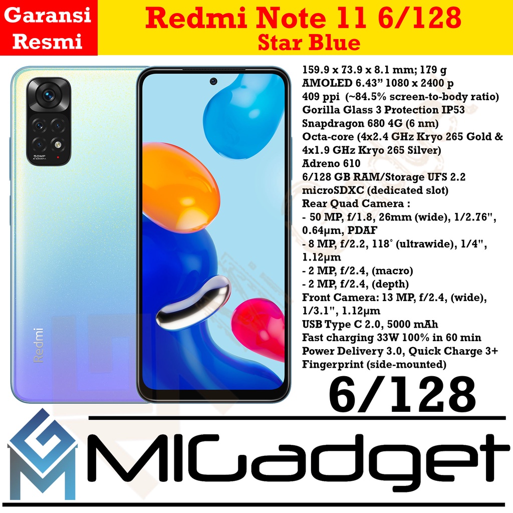 Redmi Note 11 6/128 Garansi Resmi