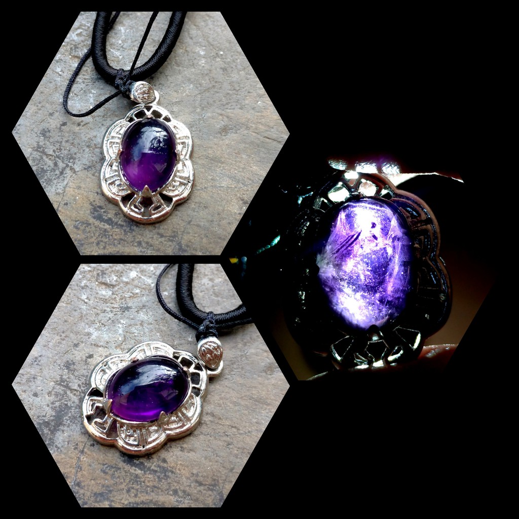 Liontin Batu Mulia Kecubung Ungu Ametis Amethyst Natural
