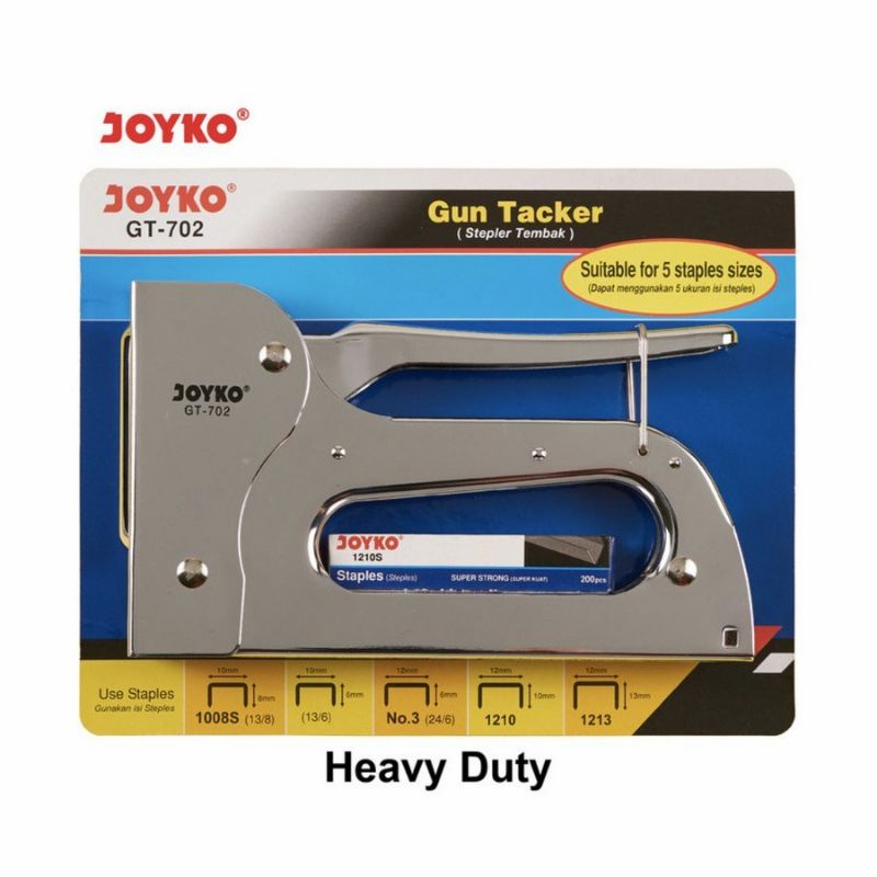 

Gun Tacker GT-702 Joyko Staples Tembak Heavy Duty Hekter