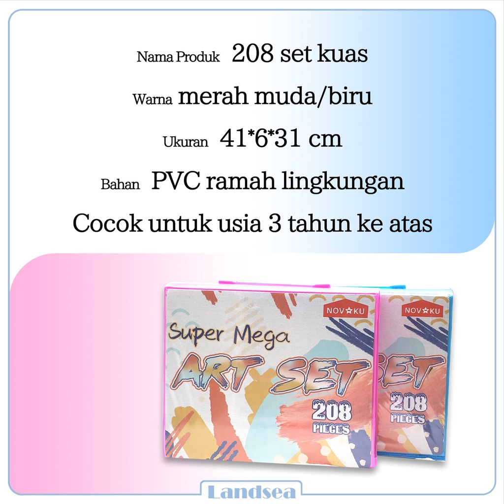 <Landsea> crayon set - Crayon Mewarnai - 208 Warna - Pensil Krayon (Alat Menggambar atau Mewarnai) Hadiah anak-anak-3